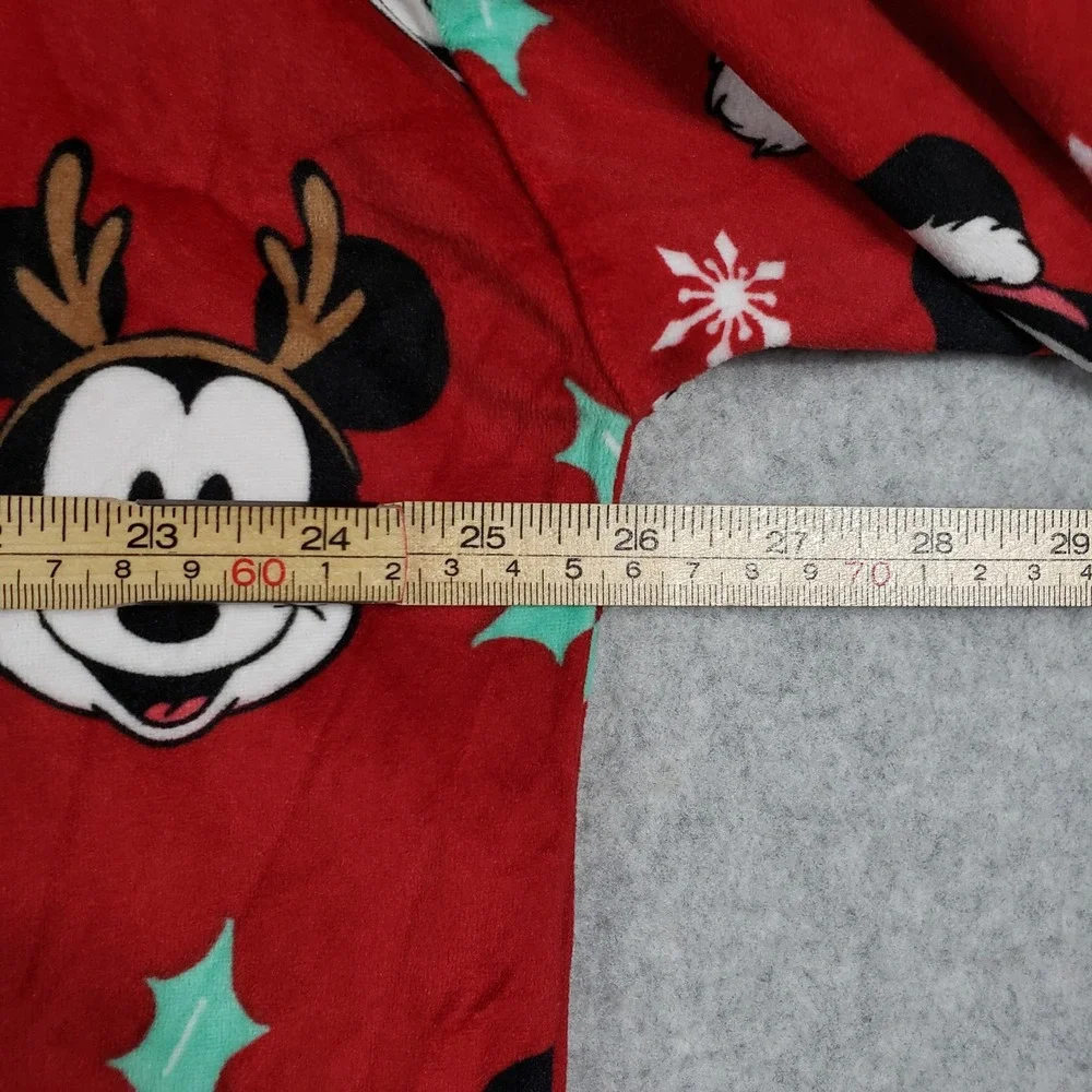 Disney Mickey Mouse Womens 2X Pajama Top Red Fleece Holiday Christmas Excellent - Picture 4 of 8